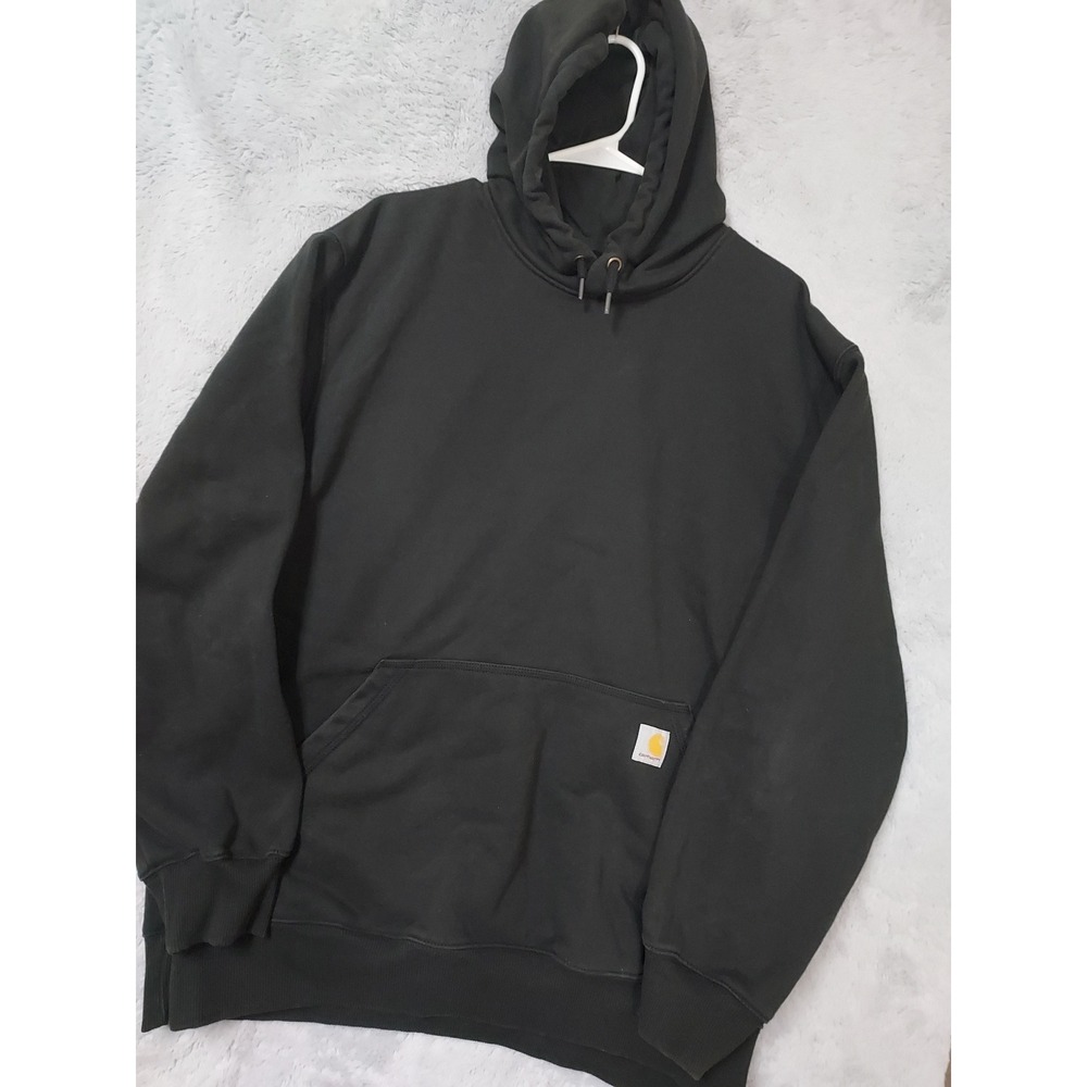 Carhartt Hoodie Men XL Paxton Rain Defender Loose Fit Black Heavyweight Workwear